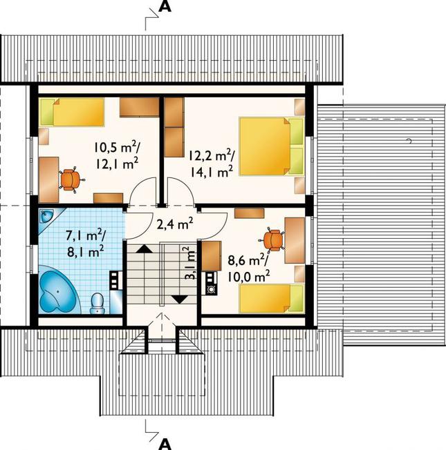 Rzut poddasza POW. 49,8 m²