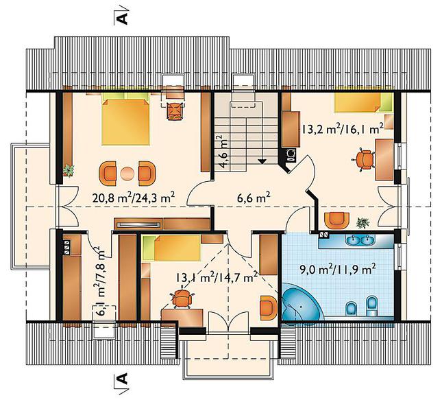 Rzut poddasza POW. 86,0 m²