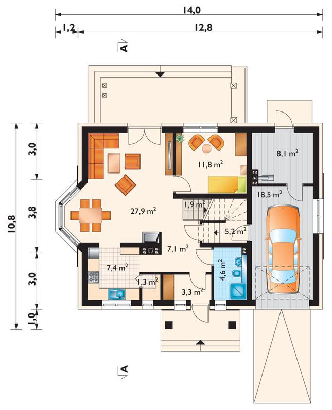 Rzut parteru POW. 97,1 m²