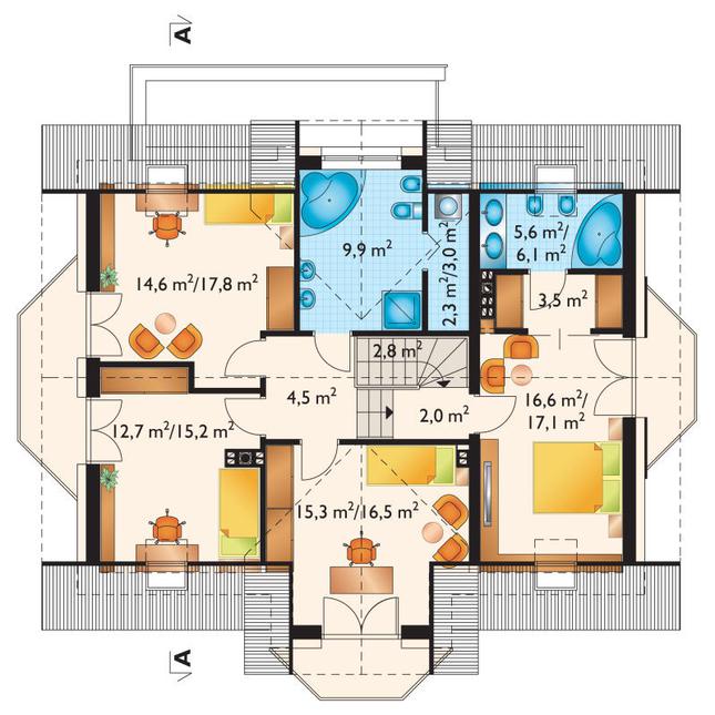 Rzut poddasza POW. 98,4 m²