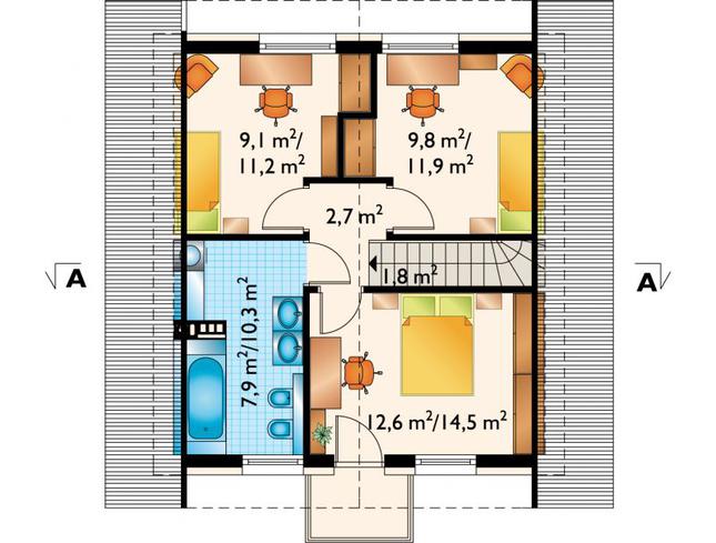 Rzut poddasza POW. 52,4 m²