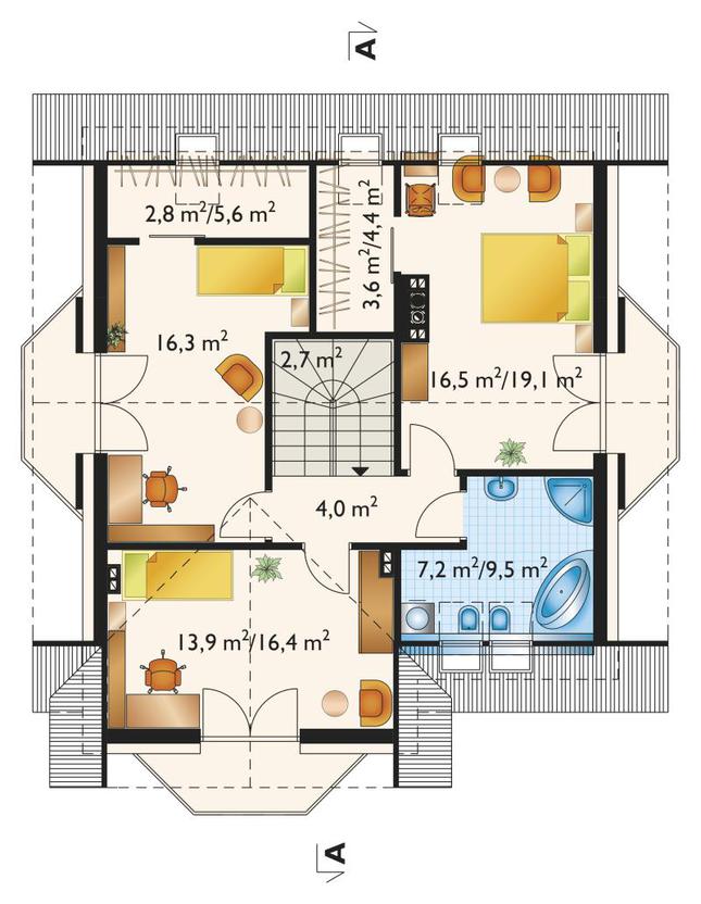 Rzut poddasza POW. 78,0 m²