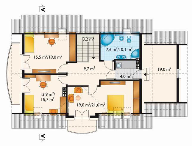 Rzut poddasza POW. 83,3 m²