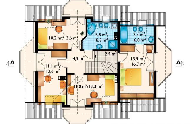 Rzut poddasza POW. 78,5 m²