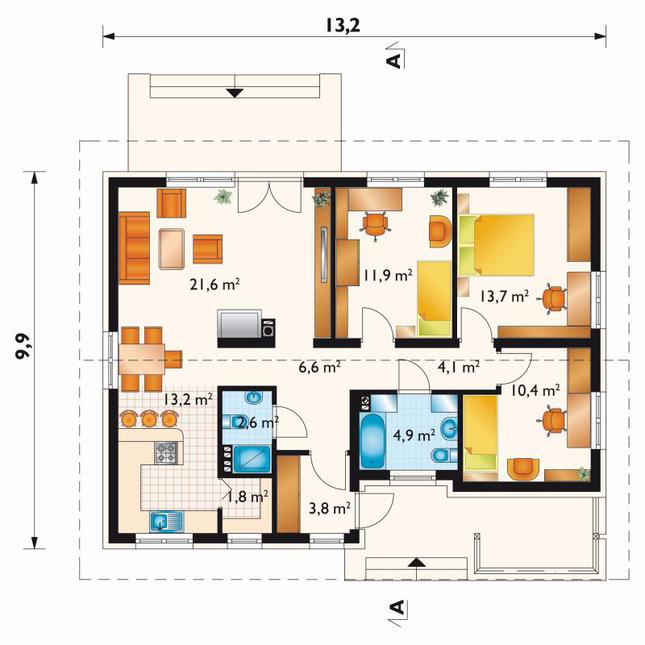 Rzut parteru POW. 95,3 m²