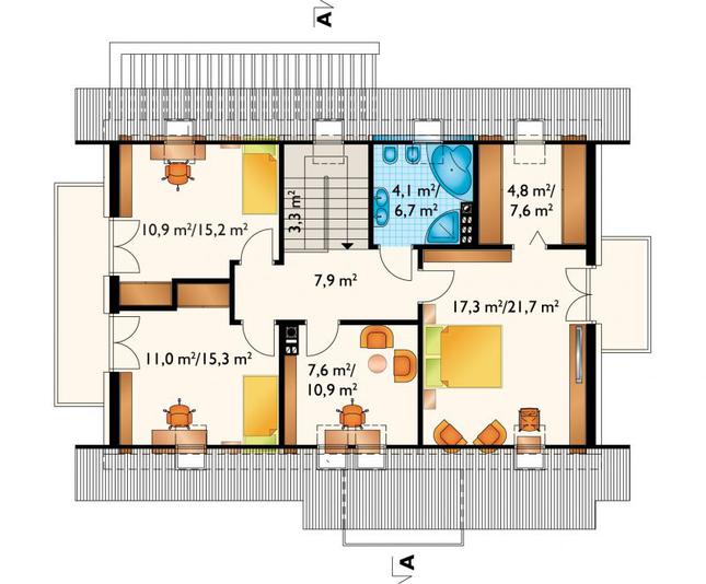 Rzut poddasza POW. 88,6 m²