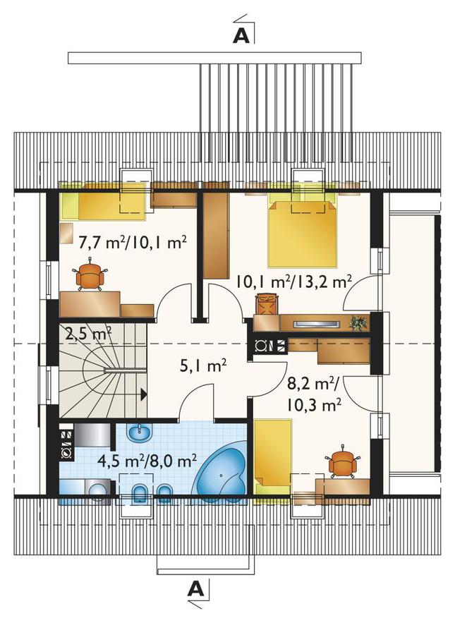 Rzut poddasza POW. 49,2 m²