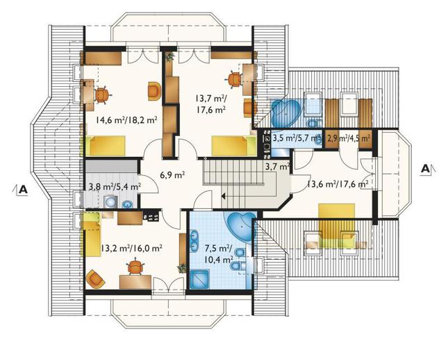 Rzut poddasza POW. 106,0 m²
