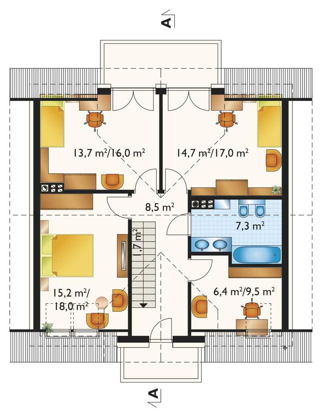 Rzut poddasza POW. 78,0 m²