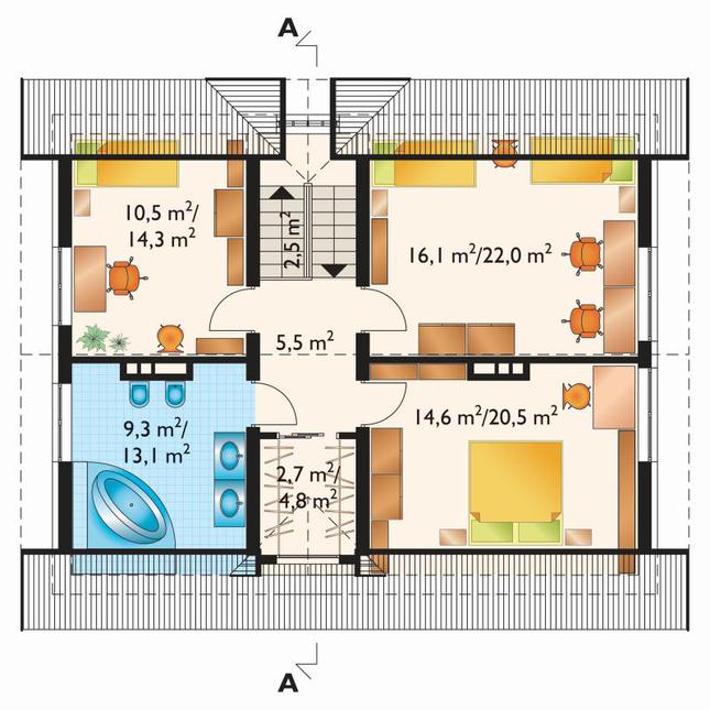 Rzut poddasza POW. 82,7 m²