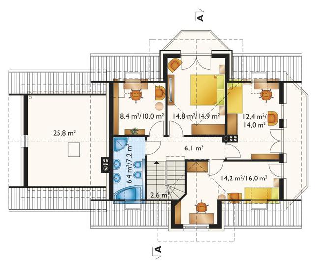 Rzut poddasza POW. 71,0 m²