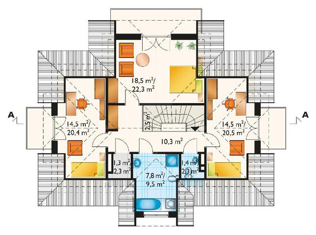 Rzut poddasza POW. 88,1 m²