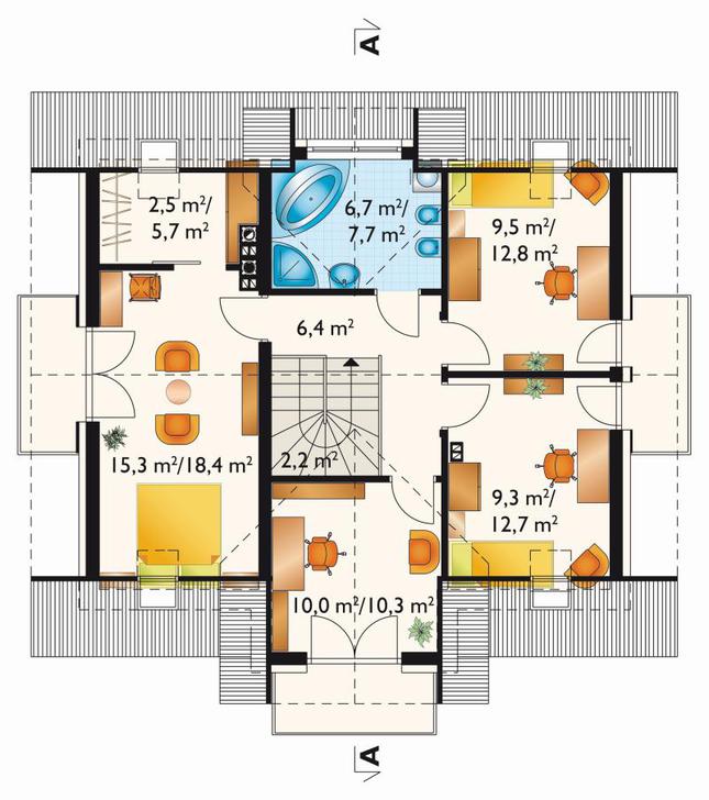 Rzut poddasza POW. 76,2 m²