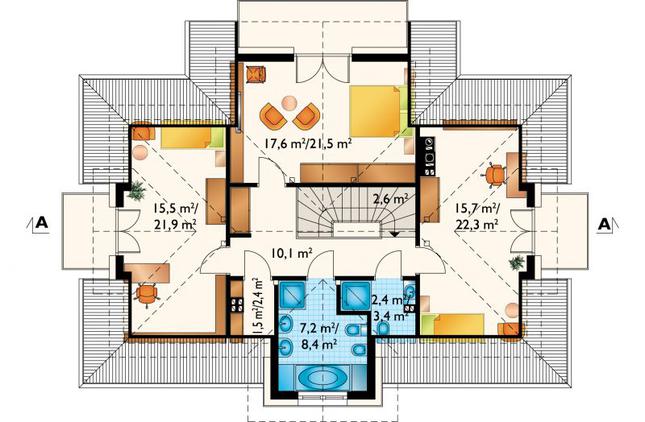 Rzut poddasza POW. 92,6 m²