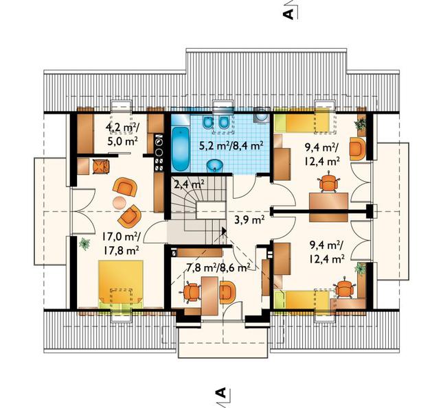 Rzut poddasza POW. 70,9 m²