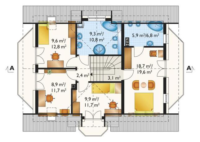Rzut poddasza POW. 78,9 m²