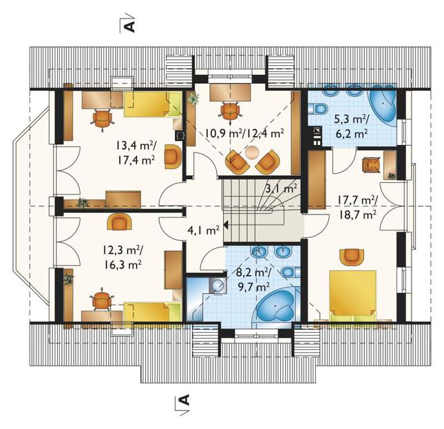 Rzut poddasza POW. 87,9 m²