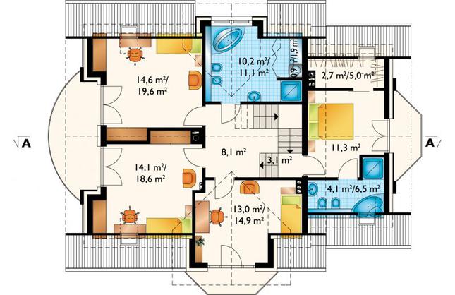 Rzut poddasza POW. 100,1 m²