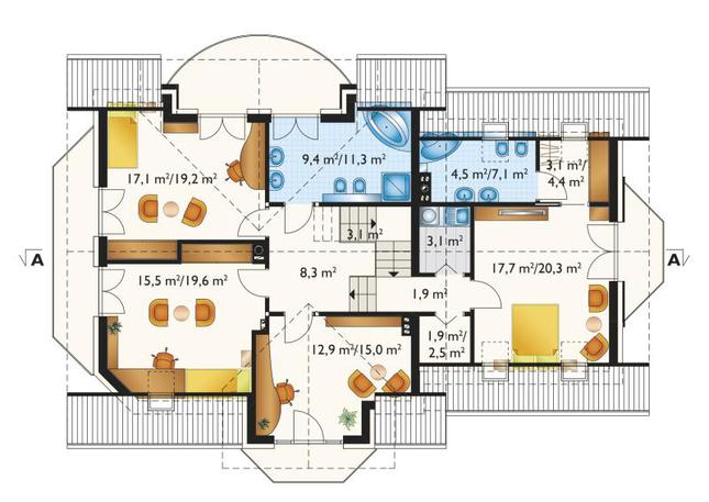 Rzut poddasza POW. 115,8 m²