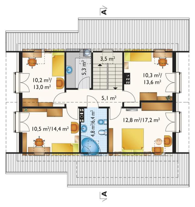 Rzut poddasza POW. 78,5 m²