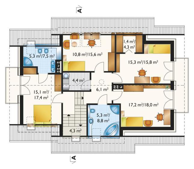 Rzut poddasza POW. 101,6 m²