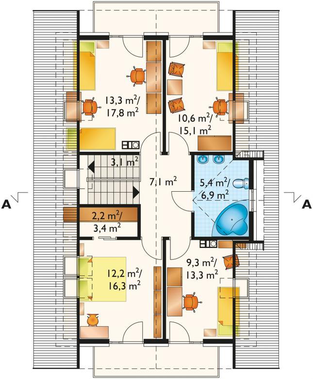 Rzut poddasza POW. 83,0 m²