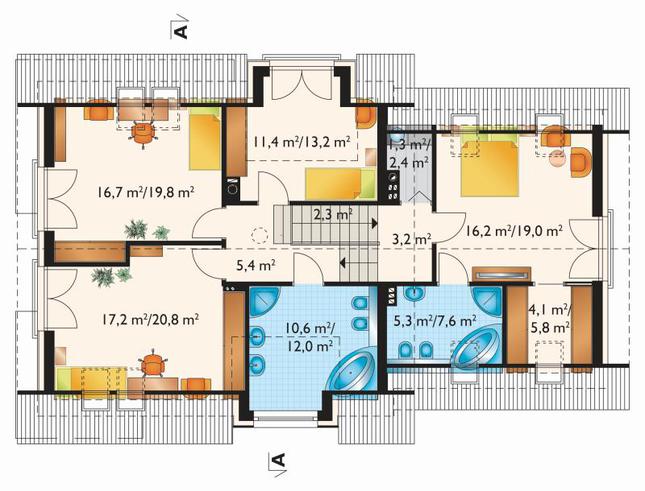 Rzut poddasza POW. 111,5 m²