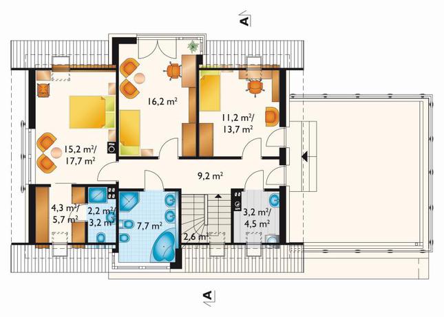 Rzut poddasza POW. 80,2 m²