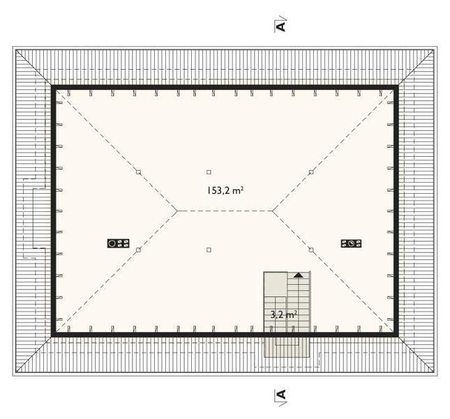 Rzut poddasza lustro POW. 3,2 m²
