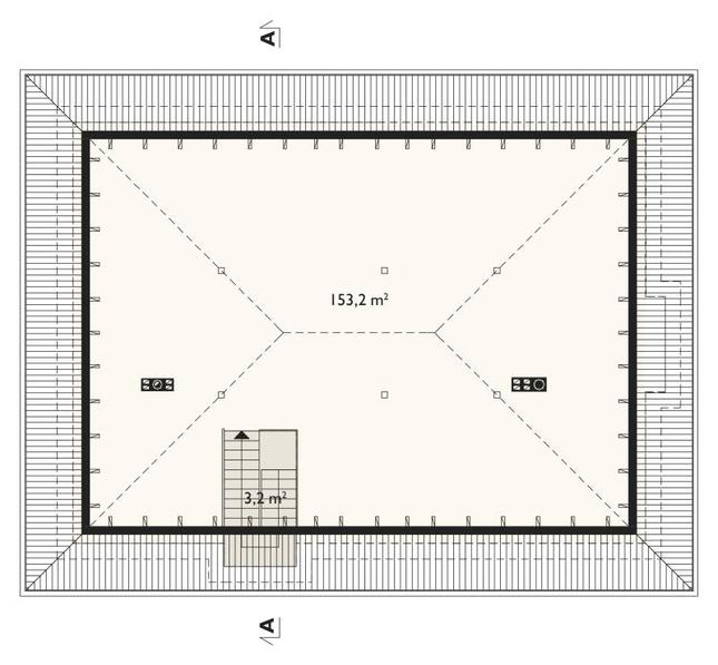 Rzut poddasza POW. 3,2 m²