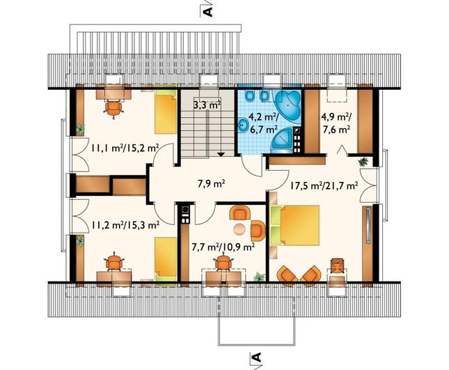 Rzut poddasza POW. 87,8 m²