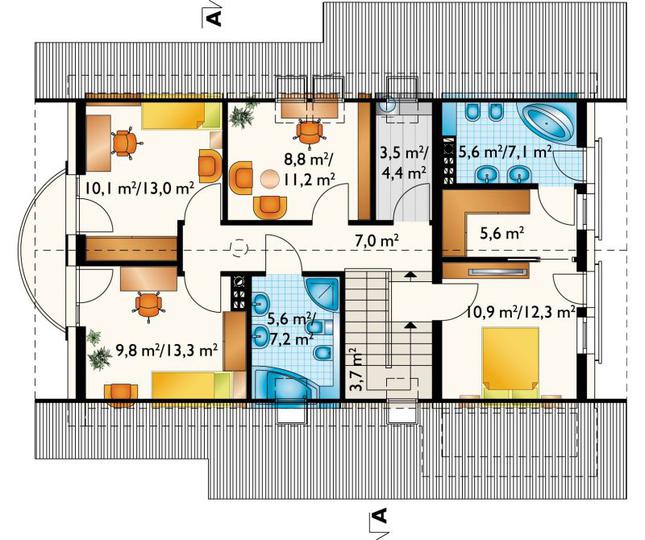 Rzut poddasza POW. 84,6 m²