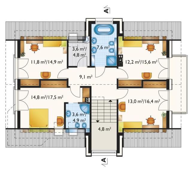 Rzut poddasza POW. 95,6 m²