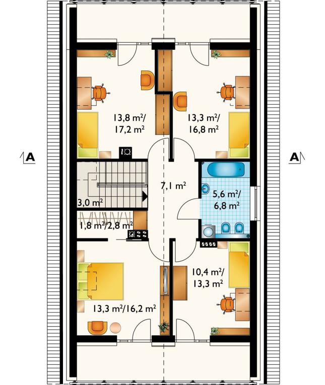 Rzut poddasza POW. 83,2 m²
