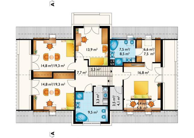 Rzut poddasza POW. 119,0 m²