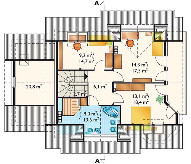 Rzut poddasza POW. 73,0 m²