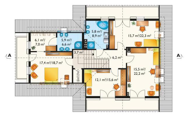 Rzut poddasza POW. 113,1 m²