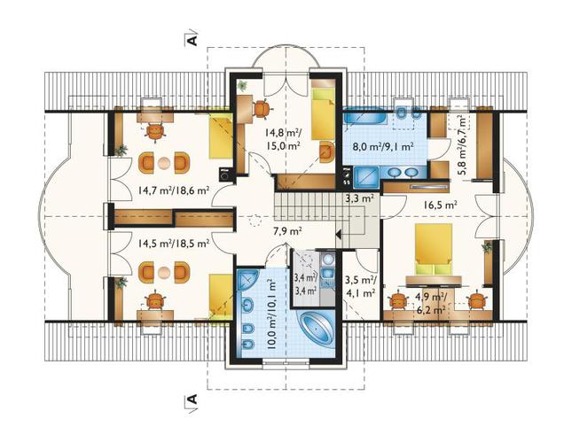 Rzut poddasza POW. 119,4 m²