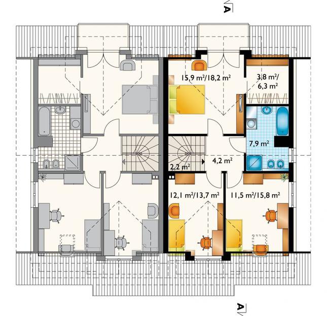 Rzut poddasza POW. 68,3 m²