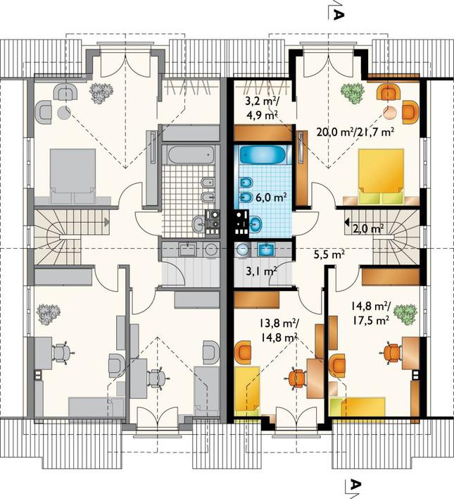 Rzut poddasza POW. 75,5 m²