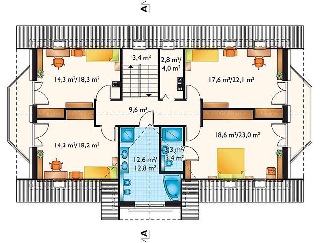 Rzut poddasza POW. 114,8 m²
