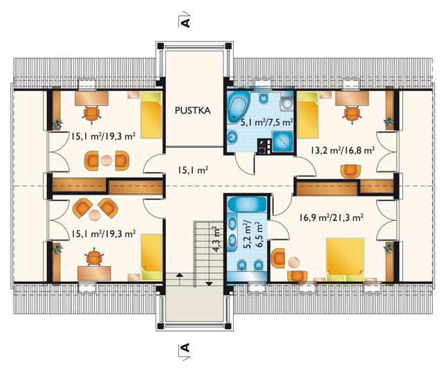 Rzut poddasza POW. 110,1 m²