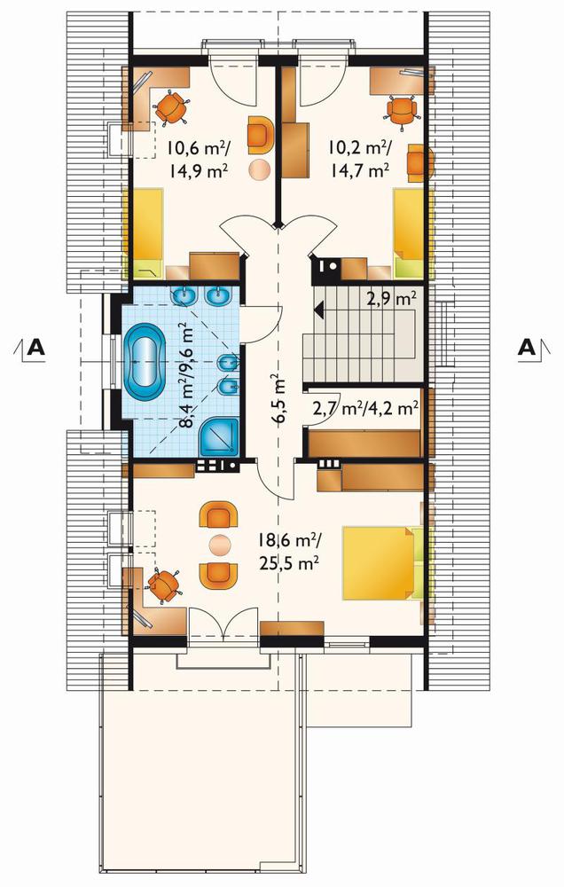 Rzut poddasza POW. 78,3 m²