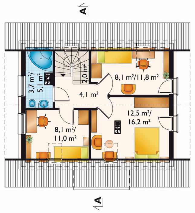 Rzut poddasza POW. 50,2 m²