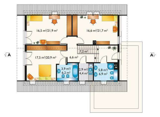 Rzut poddasza POW. 94,2 m²
