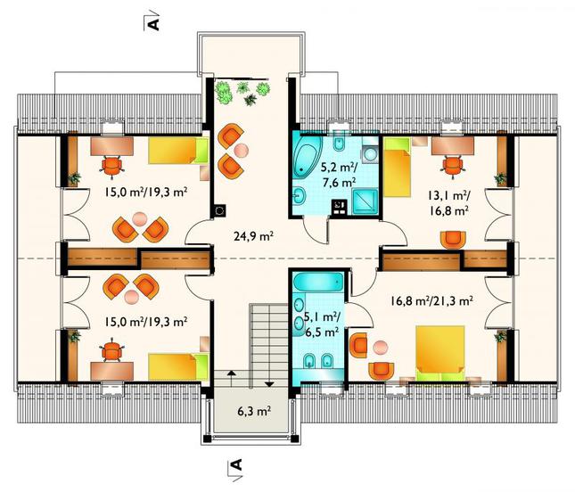 Rzut poddasza POW. 122,0 m²