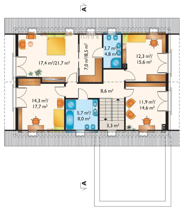 Rzut poddasza POW. 102,6 m²