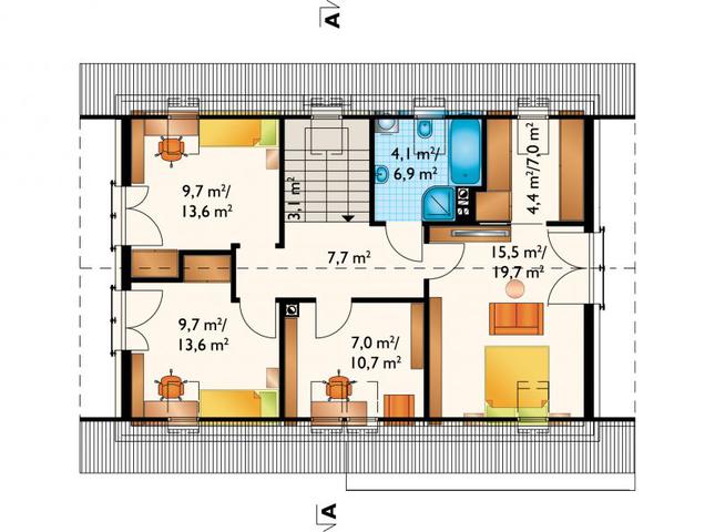 Rzut poddasza POW. 82,3 m²