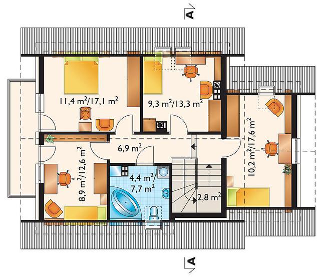 Rzut poddasza POW. 78,0 m²