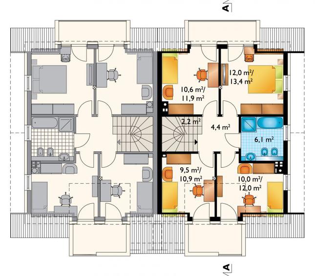 Rzut poddasza POW. 60,9 m²